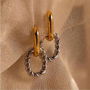 Luxe Stainless Steel Rope Link Earrings